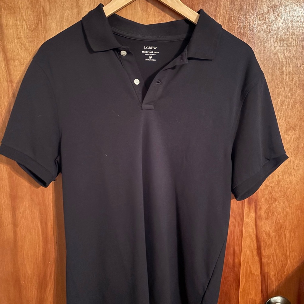 J. Crew Black Pique Polo Shirt